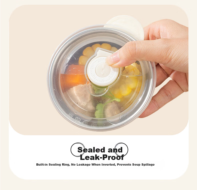 Baoshi Insulated Lunch Box Stainless Steel Bento Box for Office Workers and Students Microwave Double Layer with Insulation Bag 7