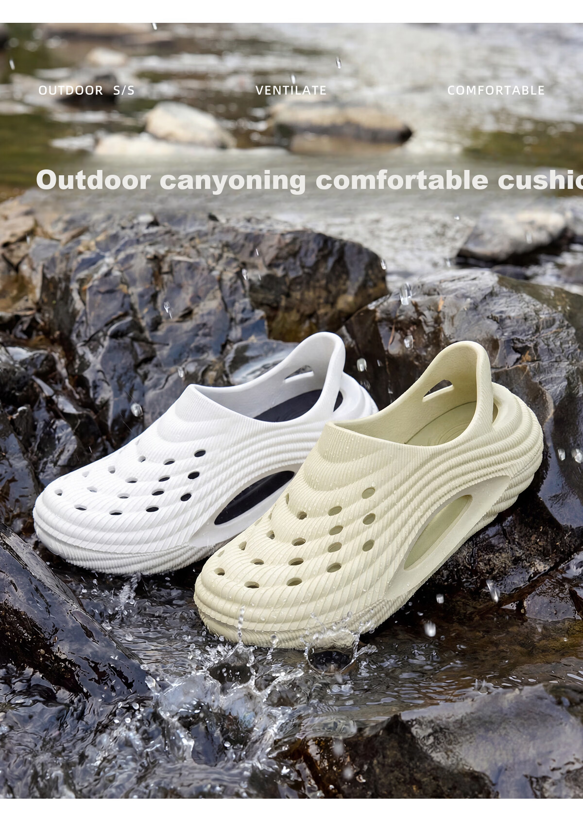Grace Men's Thick-Soled Clog Sandals Summer Anti-Odor Non-Slip Outdoor Driving Water-Resistant Fully Covered Slippers 10
