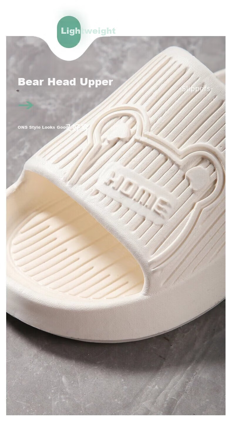 Qiumuxi Women's EVA Soft Sole Home Bathroom Shower Slippers Durable Casual Non-Slip Silent Couple Flip Flops 5