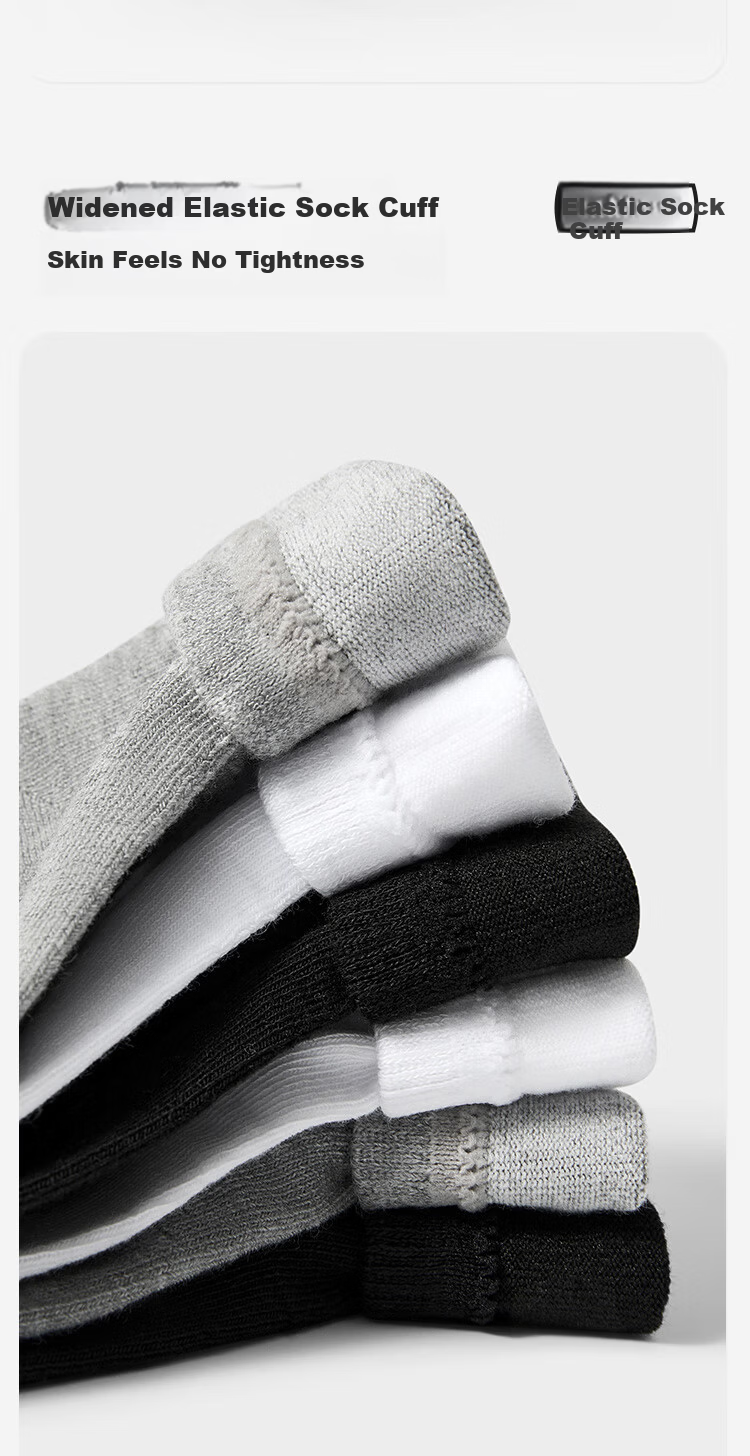 HLA Disposable Cotton Mid-Calf Socks for Men and Women 7A Antibacterial Travel Daily Use No-Wash Sports Casual Mid-Length Socks 7 Pairs Pack 9