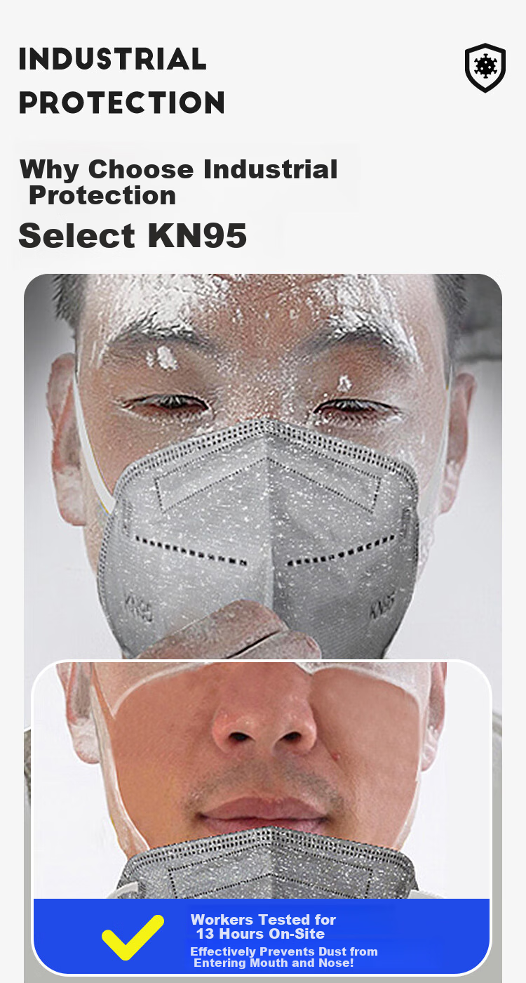 Aokeyun KN95 Industrial Dust Mask, N95 Dust Protection, Heavy-Dust Specialized for Coal Mines, Welders, Grinding, Dust-Proof, Anti-Smoke, Thickened, Valveless, 50 Pieces Individually Packaged 2