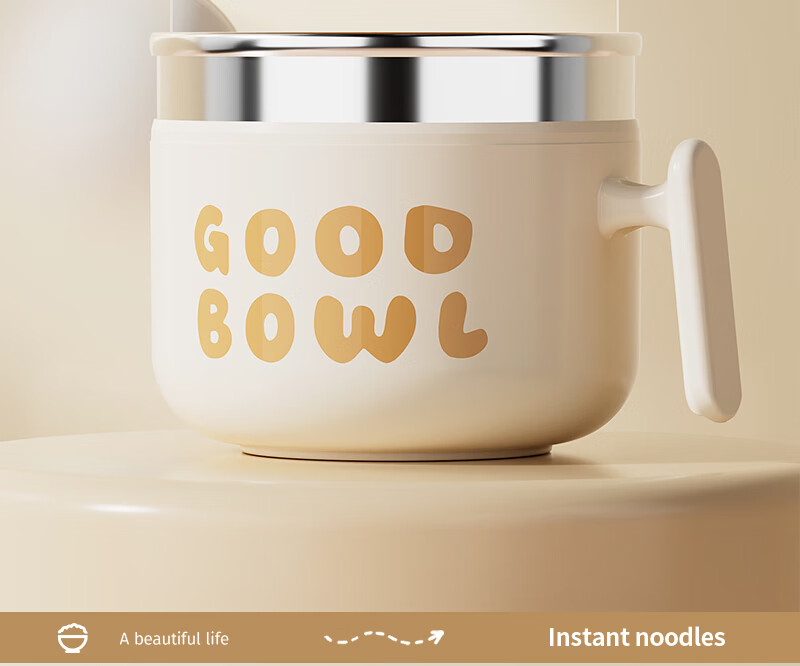 Ymer Large Capacity Stainless Steel Instant Noodle Bowl with Lid and Drainage for Dormitory Students and Office Workers 26
