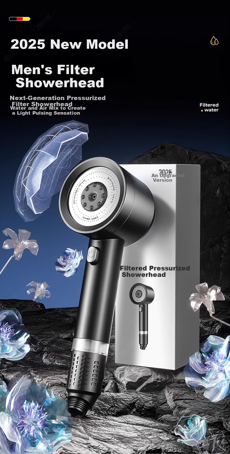 HOMK [Germany] Shower Head LP Series, High-Pressure Filtered Shower Set, Handheld Shower Head Three-Piece Set LP79 4