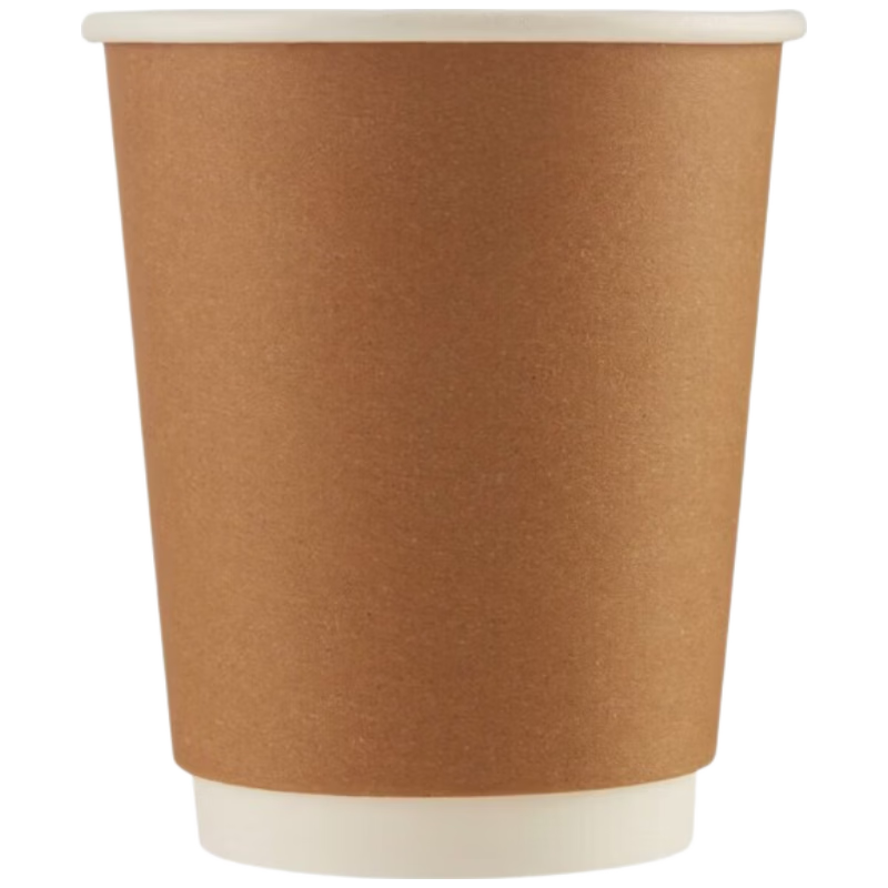 JD Original Paper Cups [Hollow Insulated] Disposable Coffee Cups, Kraft Paper Double-Layer Thickened 280ml, 60 Pieces