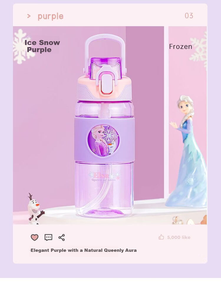 Disney Kids Water Bottle Summer Straw Cup Tritan Material Shatterproof Primary School Student Sports Water Bottle 540ml 18