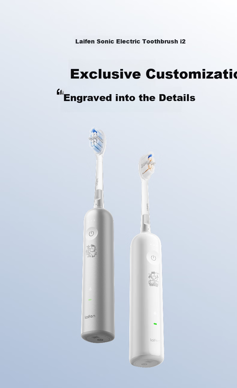 Laifen Second Generation Electric Sonic Toothbrush i2 Aluminum Alloy Edition Laifen Cleaning Gum Care Adult Toothbrush Upgraded Personalized Silver Birthday Edition 1