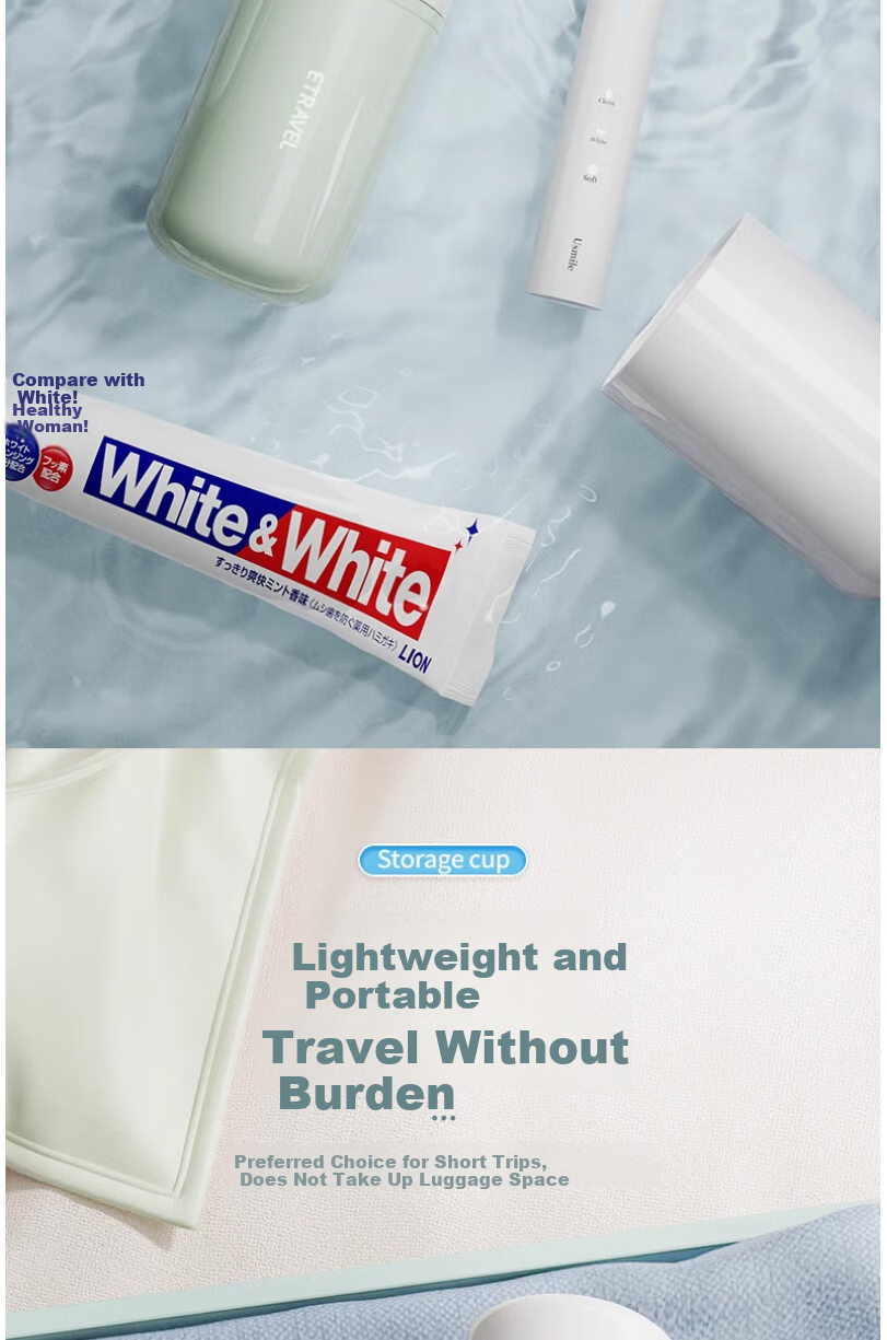 EasyTravel Portable Travel Toothbrush and Toothpaste Cup Gradient Blue 4