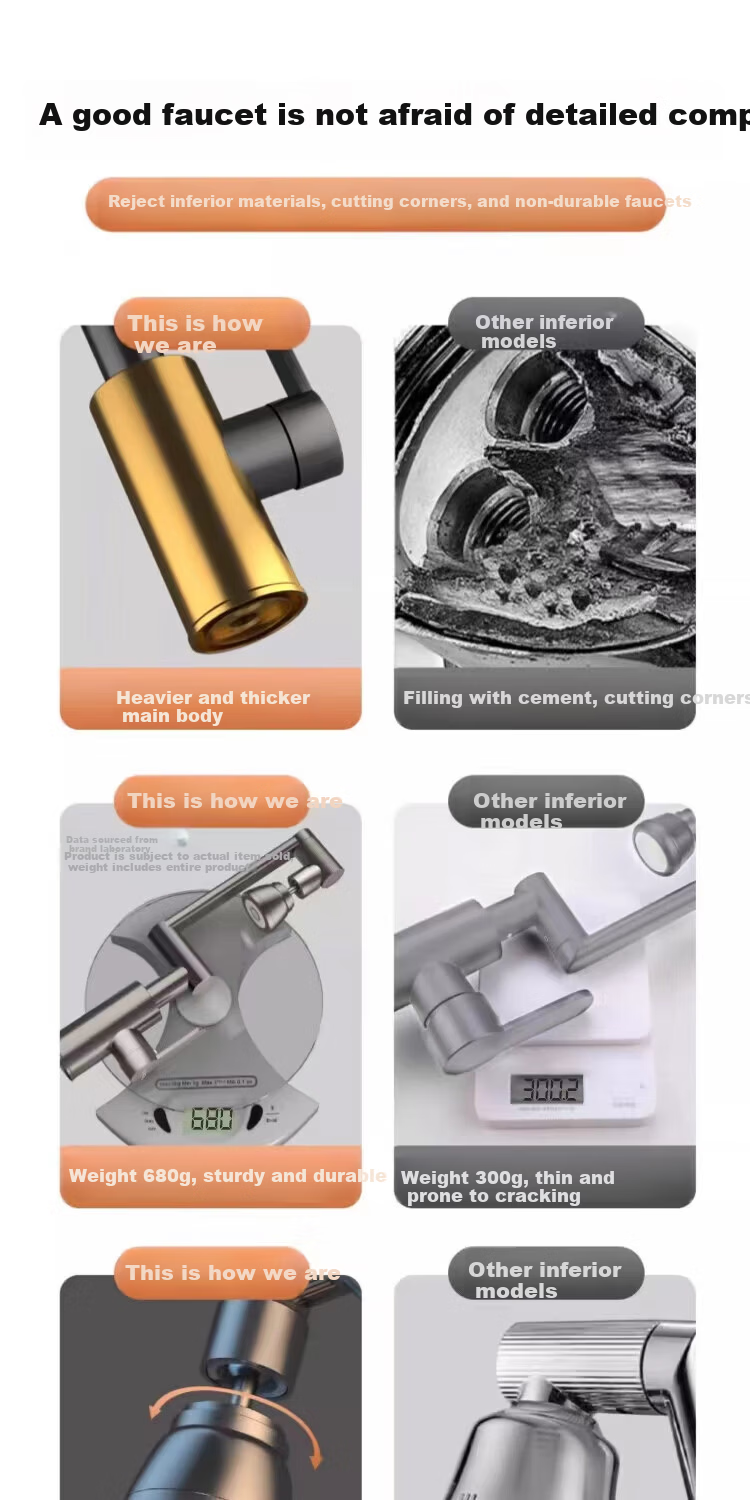 ILeddog [Germany] Mechanical Arm Universal Faucet Basin Hot and Cold Kitchen Bathroom Household Fortune Cat MPLT-ZCM 3