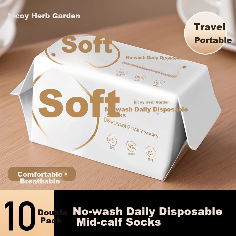 Baicaoyuan Disposable Socks Pull-Out Daily Socks Portable Travel Short Mid-Calf Unisex Wash-Free Breathable