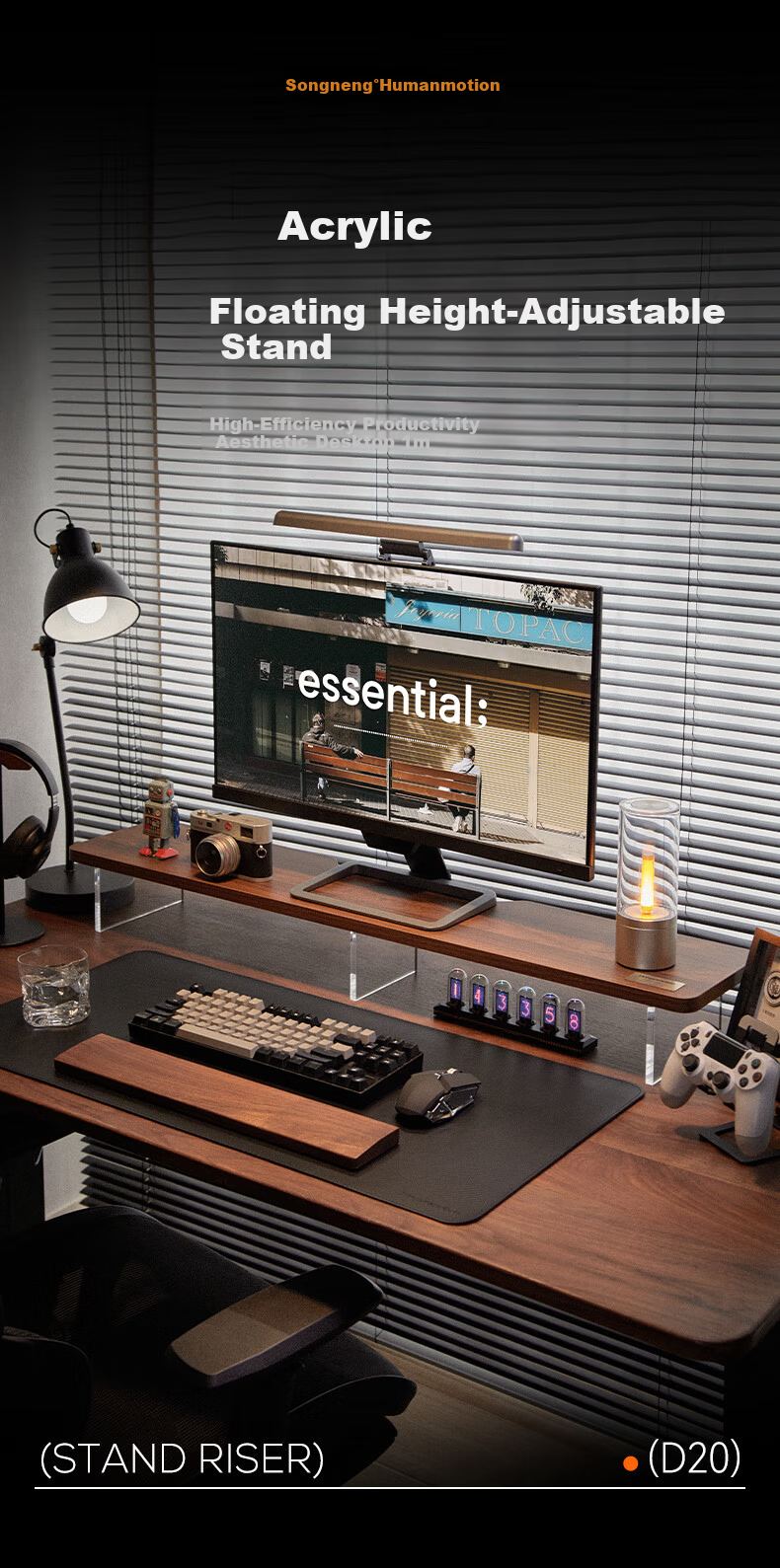 Songneng Laptop Riser Stand Notebook Holder Monitor Stand Desktop Computer Desk Base Storage Rack D20 1