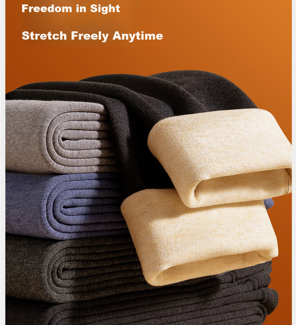 Modal 380g Men's Thermal Wool Silk Thickened Autumn Winter Fleece Lined Base Layer Pants 18