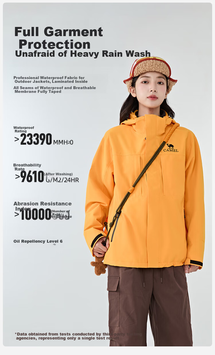 CAMEL Outdoor 3-in-1 Waterproof Windproof Hiking Mountaineering Jacket Unisex 2025 A35CA45253 M 4