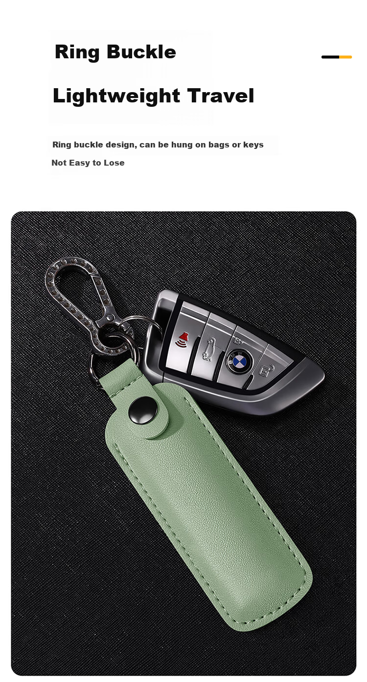 BUBM USB Flash Drive Storage Case Protective Cover, Anti-Loss And Shockproof Shell, Portable Compact Keychain, Specially Designed for USB Drives, PU Leather, Red Sand Color 4