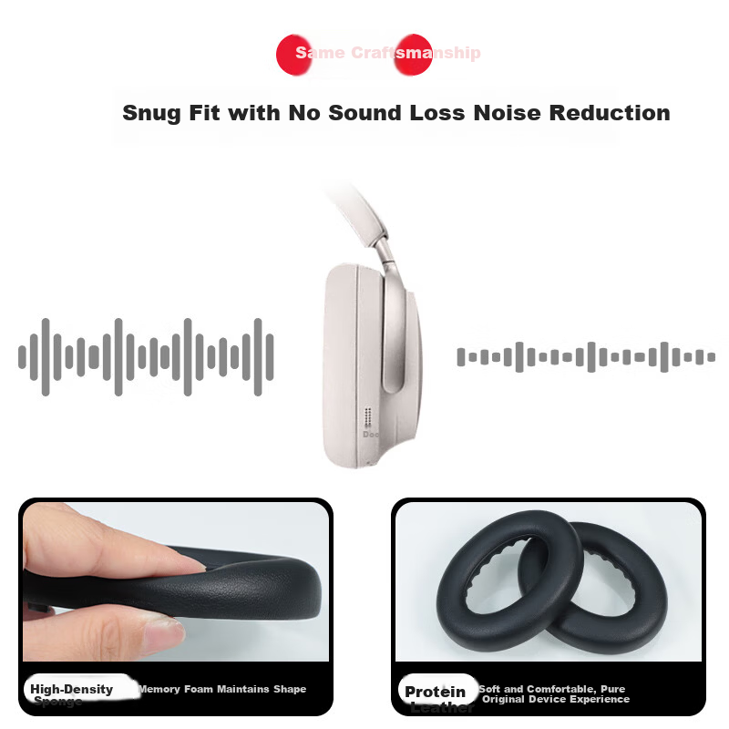 Kewo Replacement Ear Pads for BOSE QC45 Headphones QuietComfort 45 Series Over-Ear Foam Ear Cushions - Black 6