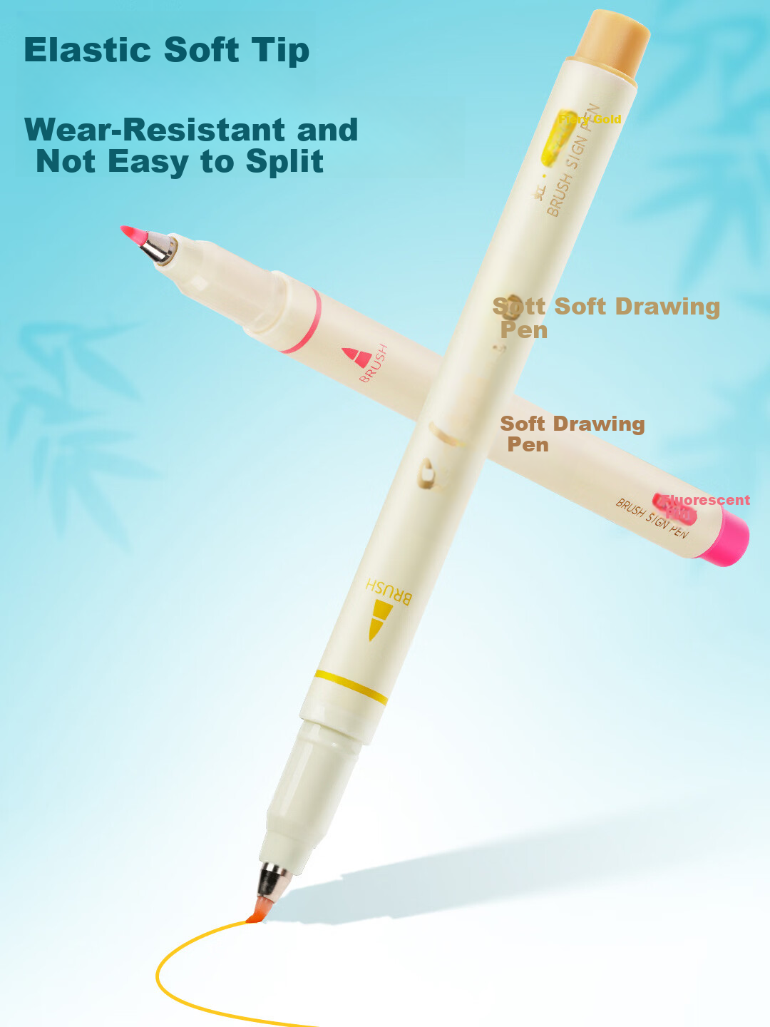 Dianshi Brush Pen Soft Drawing Pen Elegant Pen [Back to School Essential] Elastic Soft Tip Brush Marker Small Script Student Drawing Journal Birthday 310E New National Colors 24-Color Gift Box 4