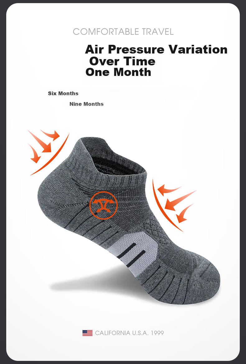 TFO 5th Generation Outdoor Sports Socks Comfortable Breathable Marathon Running Socks 2902568 Men's Dark Gray M 5