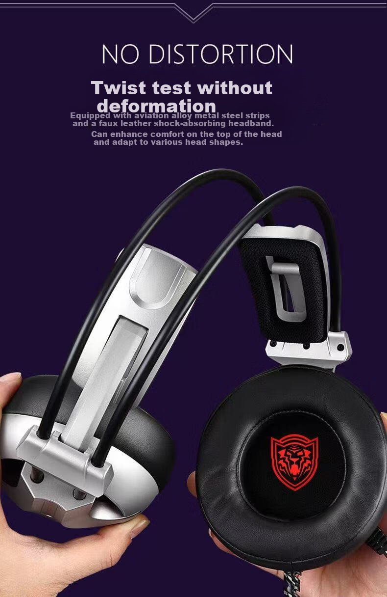 Jindun M08V Over-Ear Internet Cafe Gaming Headset 7.1 Surround Sound Wired Mic PUBG Positional Audio Wired Gaming Headphones with Inline Control 15