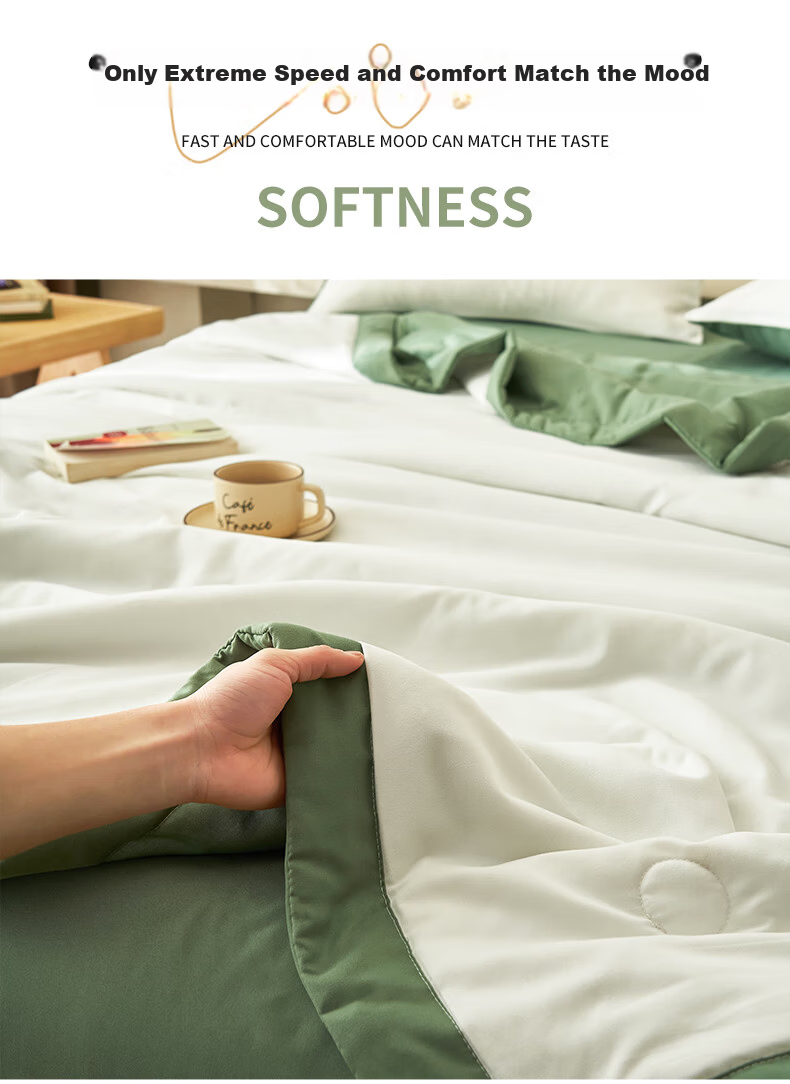 Grace Class A Fabric Machine Washable Summer Quilt, Single Person Summer Air Conditioning Quilt Duvet Cover, Summer Cool Quilt 150*200cm Milkshake Gree 4