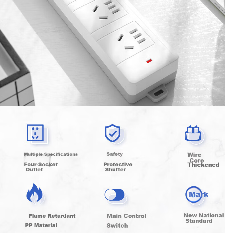 Deli Safety Power Strip 3 Outlets 2 Meters 18273 1