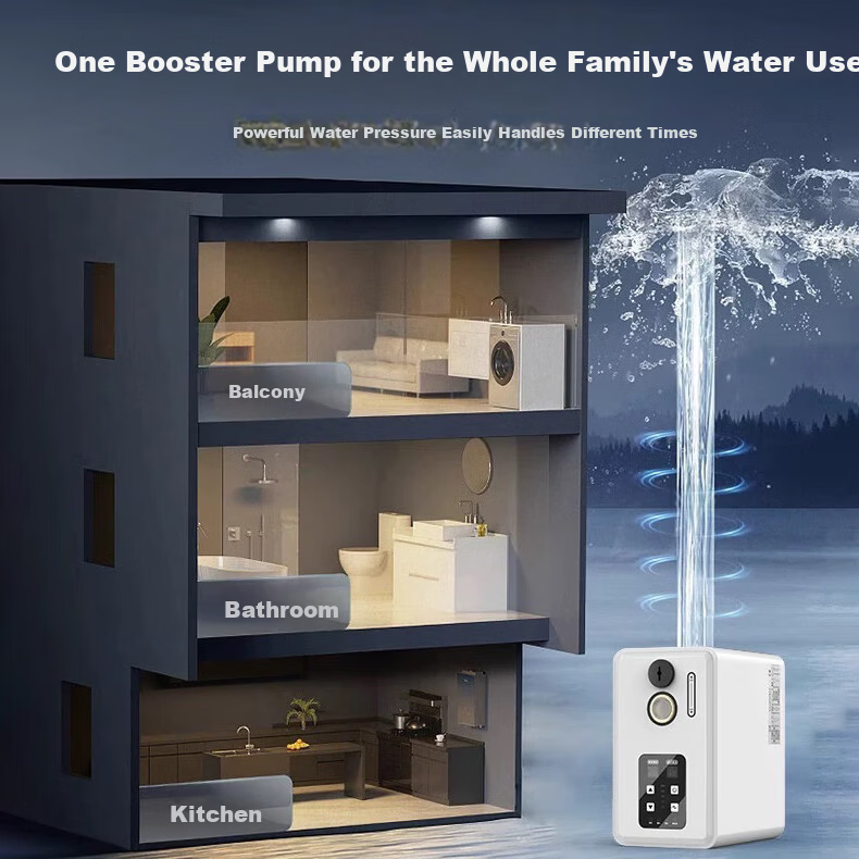 DELIXI Variable Frequency Booster Pump Household Fully Automatic Self-Priming Pump Little White Whale Whole House Water Heater Tap Water Pipeline Booster Pump