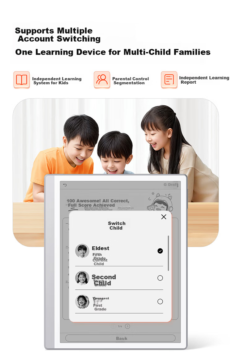 Zuoyebang AI Learning and Practice Machine S30 [Limited Edition] E-ink Screen Eye Protection AI Tutor Machine for Primary, Middle, and High School Students Tablet 4+64GB 23