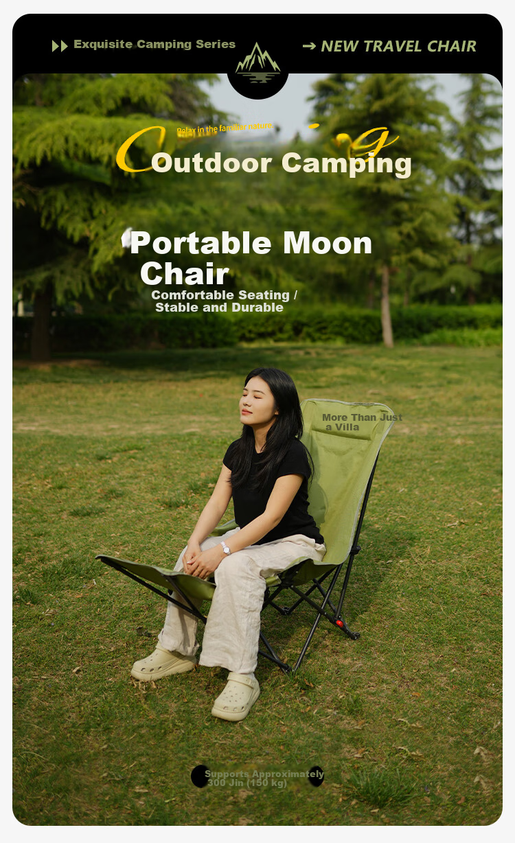 Beyond Wilderness Portable Folding Chair Outdoor Camping Foldable Small Stool Handbag Chair Metal Folding Stool Khaki 1