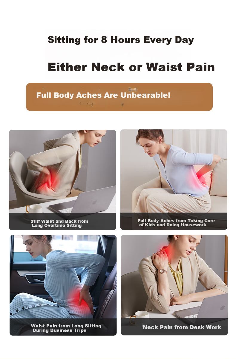 Westinghouse BX3PLUS Waist Massager Neck and Shoulder Cervical Spine Massager Full Body Back Massage Cushion Practical Valentine's Day Gift for Parents, Wife, Girlfriend - Cocoa White 14