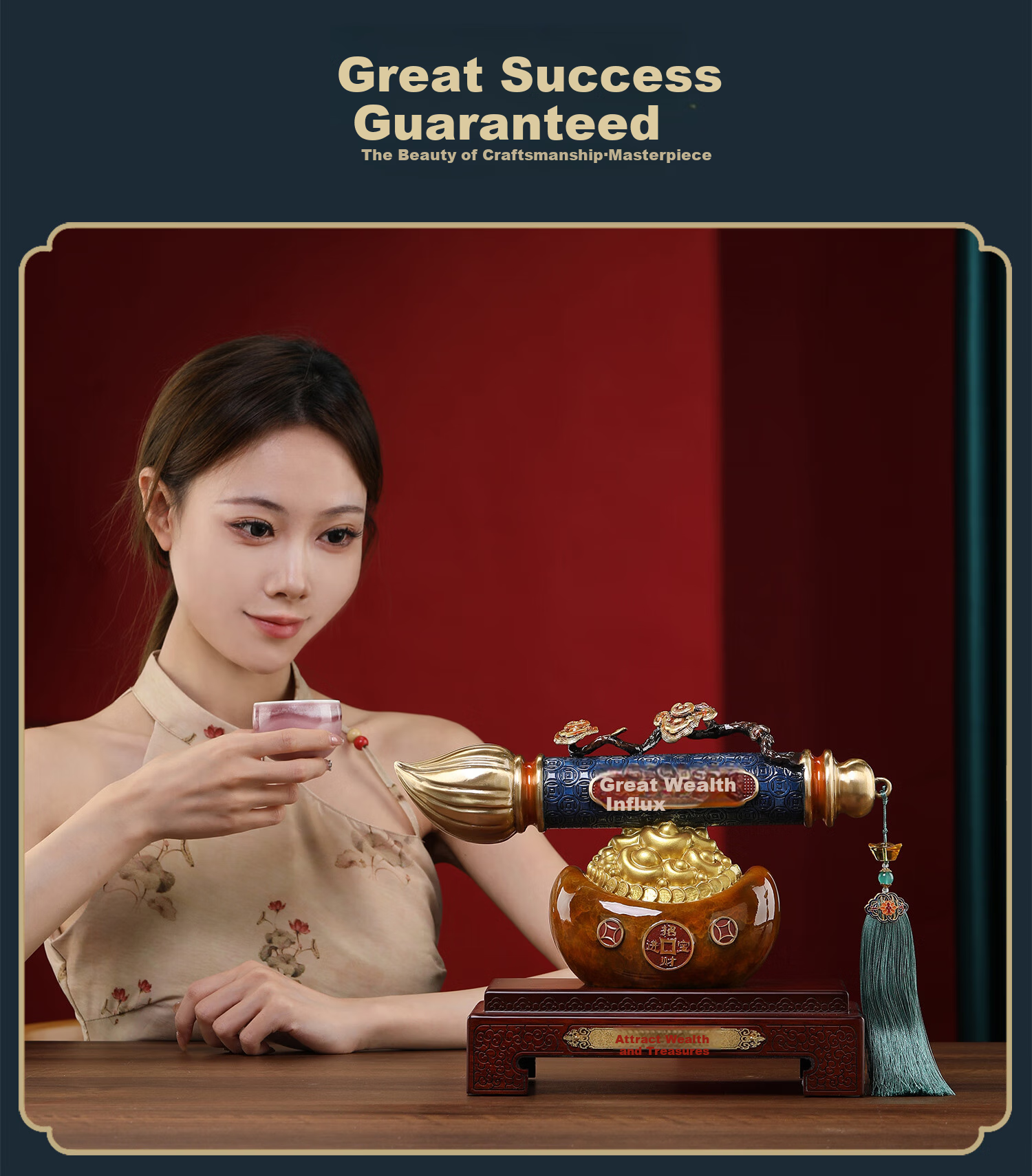 Daming Copper Craftsman Large Copper Pen Wealth Ornament Opening Celebration Gift Office Reception Hallway Living Room Decoration Housewarming Promotion Gift 10