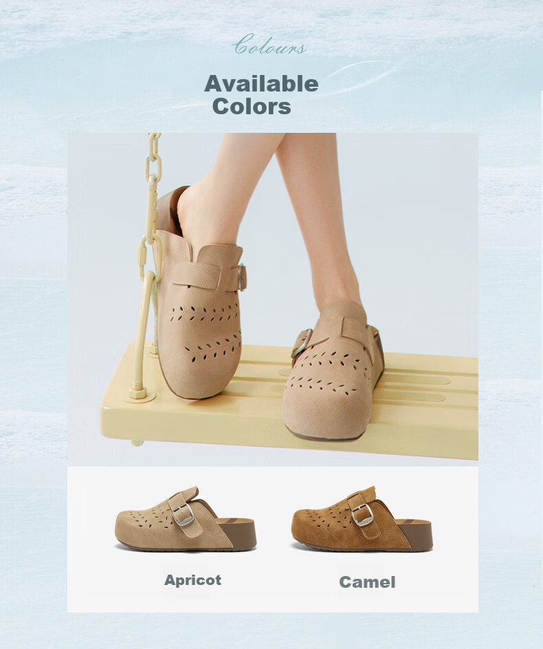 BASTO 26 Summer Birk Style Simple Fashion Retro Casual Women's Slippers D5006BH6 Apricot Size 38 3
