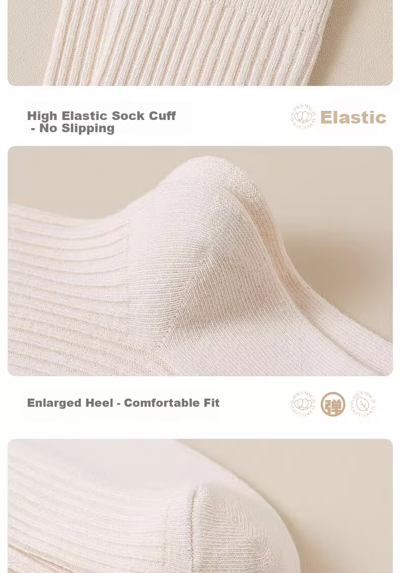 Mianmanman Women's Mid-Calf Socks, 100% Pure Cotton, Antibacterial And Odor-Resistant, Women's Socks, All-Cotton Slouch Socks, Solid Color Long Socks for Autumn And Winter 7
