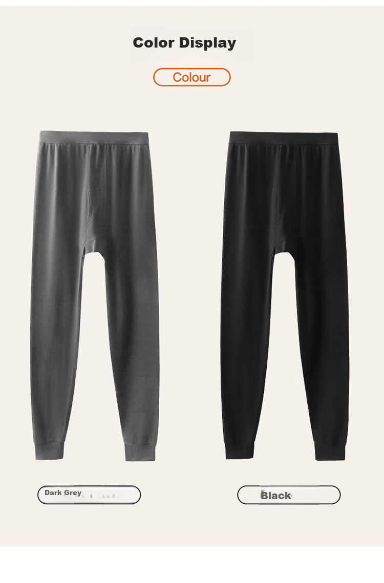 LangSha [Fall New Arrival] Plus Size Men's Thermal Underwear, Pure Cotton Autumn And Winter Long Johns, Thin Warm Base Layer Pants 10