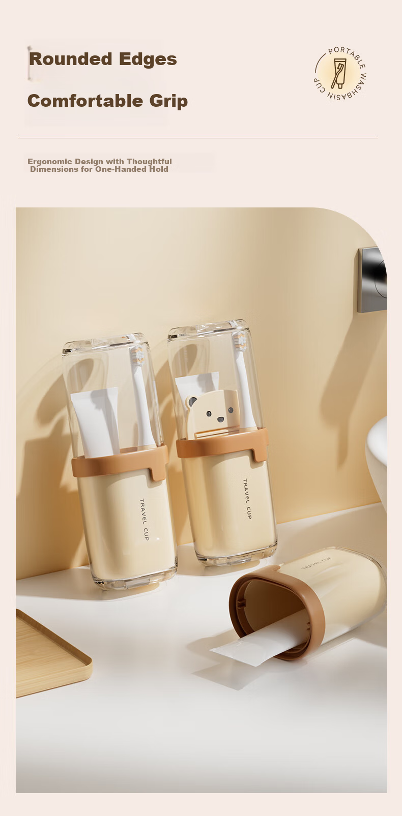 Baiyite Portable Travel Toiletry Cup, Electric Toothbrush Storage Case, Mouthwash Cup, Four-I 13