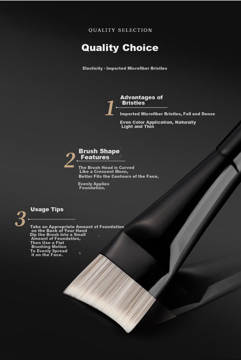 LADES V2 Crescent Blade Foundation Brush Makeup Brush Facial Mask Brush Single Beauty Tool 4