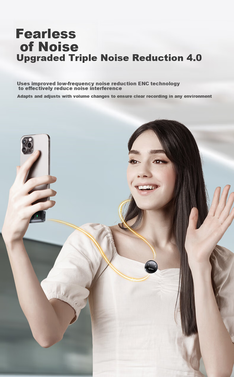 Good Shepherd Wireless Lavalier Microphone Live Streaming Audio Equipment TikTok Host Recording Video Mobile Phone Outdoor Noise-Canceling Professional Button Ear Mic Computer Microphone One-to-Two Un 9