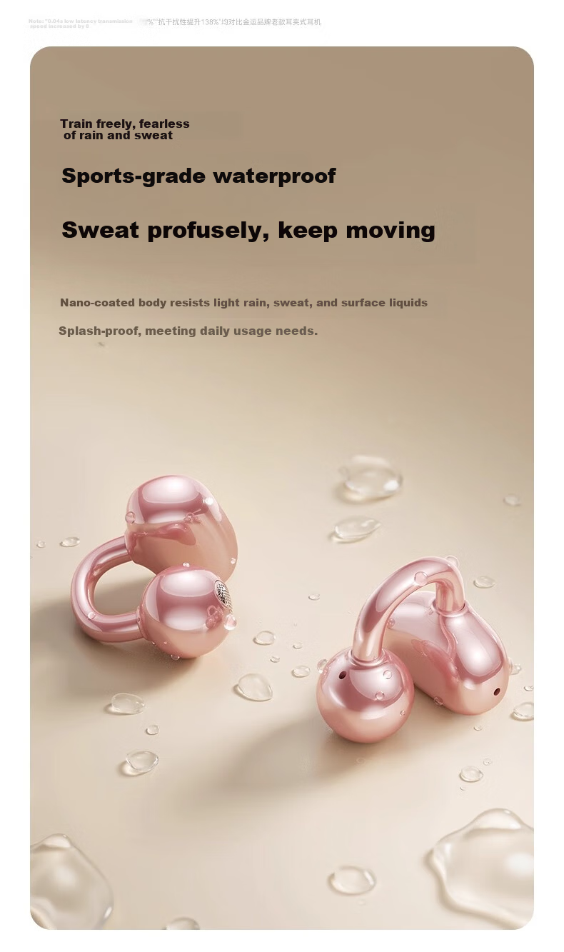 KINYO Bluetooth Earphones 2025 New Bone Conduction Clip-On AI Translation Wireless Sports Running i7 30