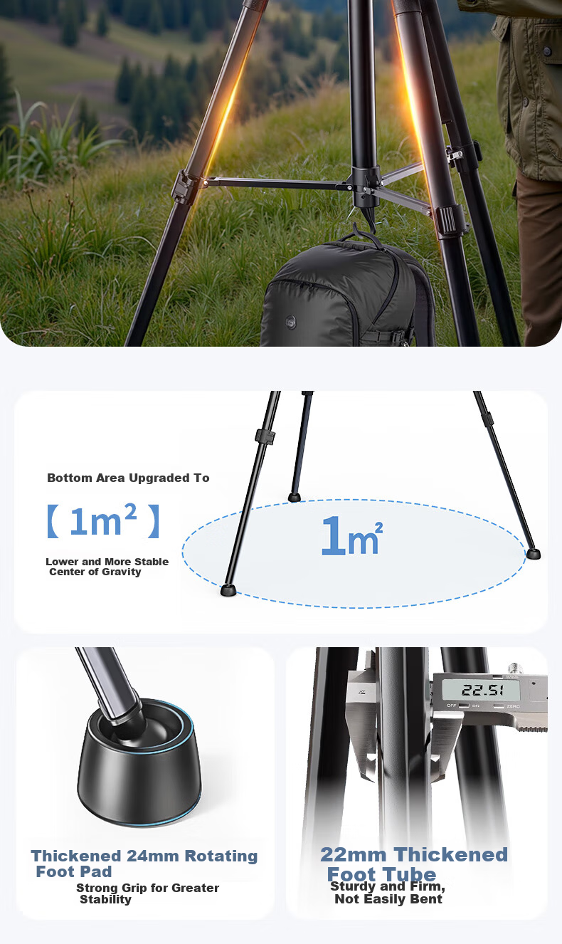 Yangfeisi [Hot Sale 100K+ | 1.5m Aluminum Alloy] Tripod Camera Stand Portable DSLR Phone Live Streaming Tripod Photography Head Outdoor Shooting Compatible with Nikon Canon 10