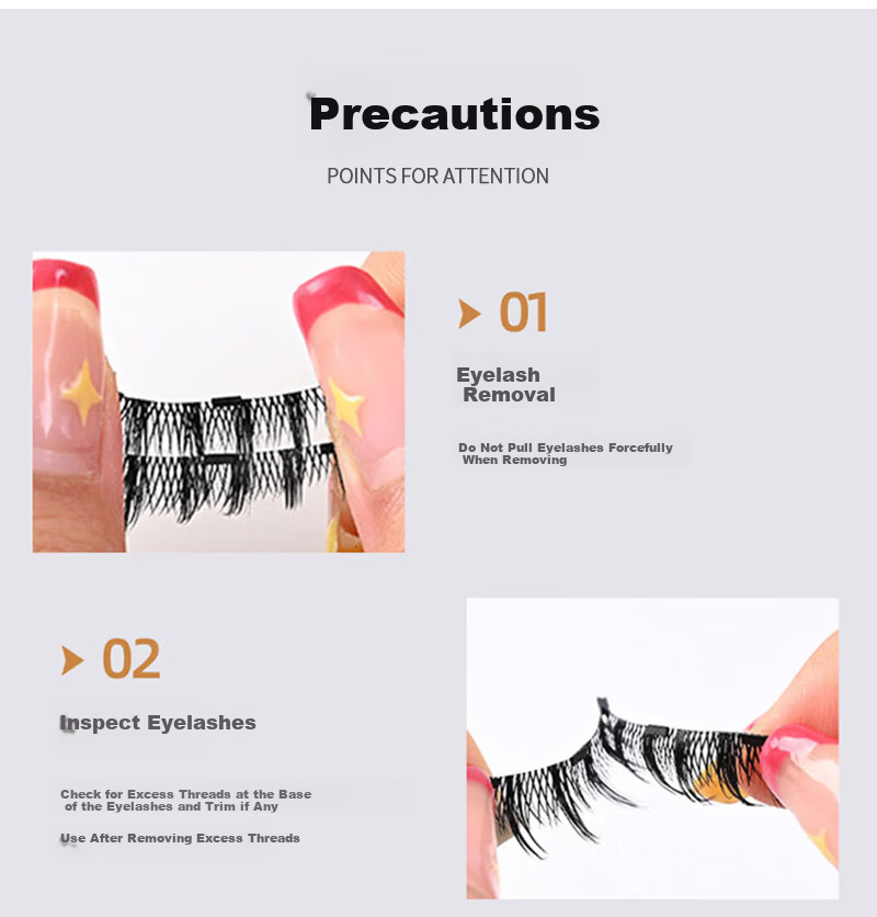 Yushang Jiaren Glue-Free Magnetic False Eyelashes for Women Natural Camellia Little Devil Soft Stem Full Strip New Year Gift 8