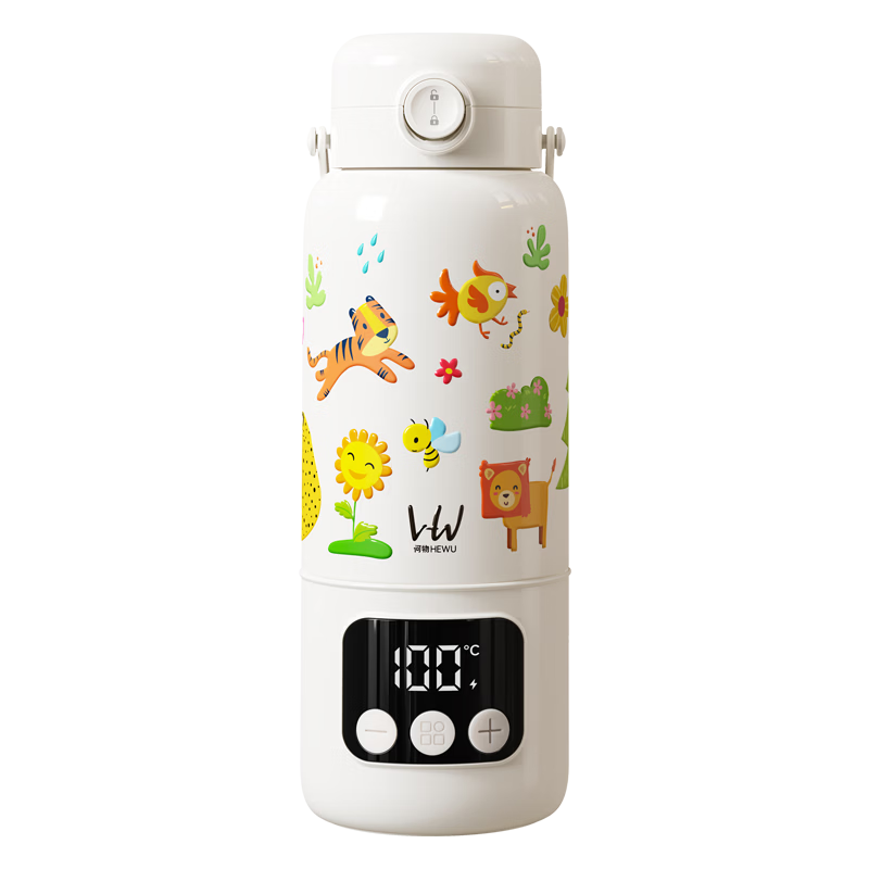 HeWu Portable Thermostatic Kettle Thermos Baby Travel Milk Frother Wireless Electric Boiling Water Cup Three Modes
