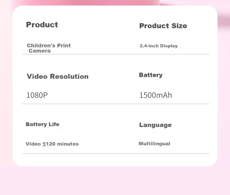 Yisirui Kids Camera Toy Birthday Gift for Ages 7-14 Printable Color Photos Instant Camera for Girls Ages 6-12 22