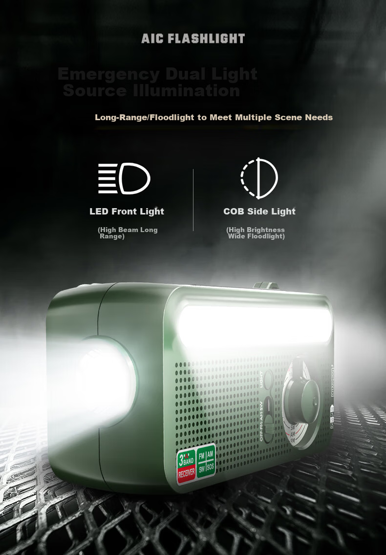 SHENYU Hand Crank Generator Radio Flashlight Multifunctional Emergency Outdoor Solar Charging Equipment Lighting Lamp 10