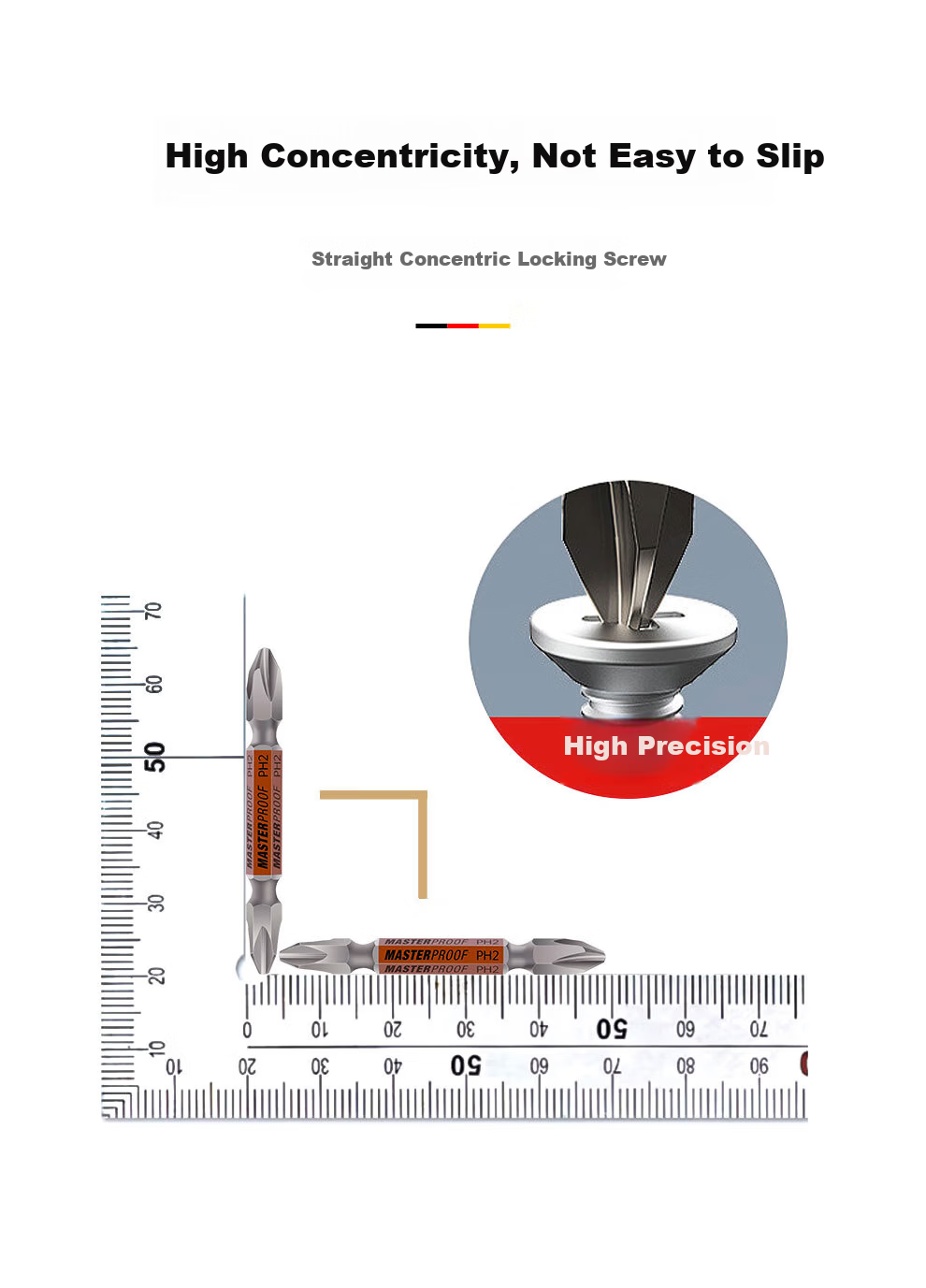 MASTERPROOF Ratchet Wrench, Hexagonal Strong Magnetic Short Screwdriver Head S2 Set, Ultra-Short Electric Screwdriver, Magnetic Hexagonal 4