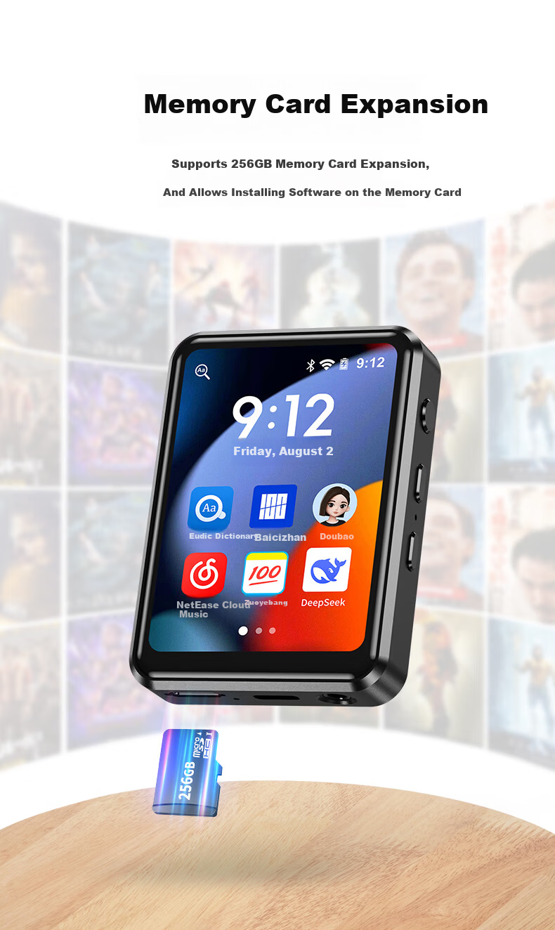 Sheng MP3/MP4 Lossless Music Player Smart WIFI Connected MP5 Internet Bluetooth Student Portable English Learning U3 8G Closed System 13