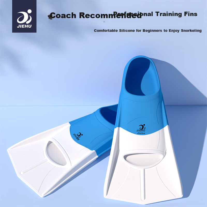 Jiehu Swim Fins Flippers Adult Kids Professional Diving Speed Comfortable Durable Soft Rubber Training Gear