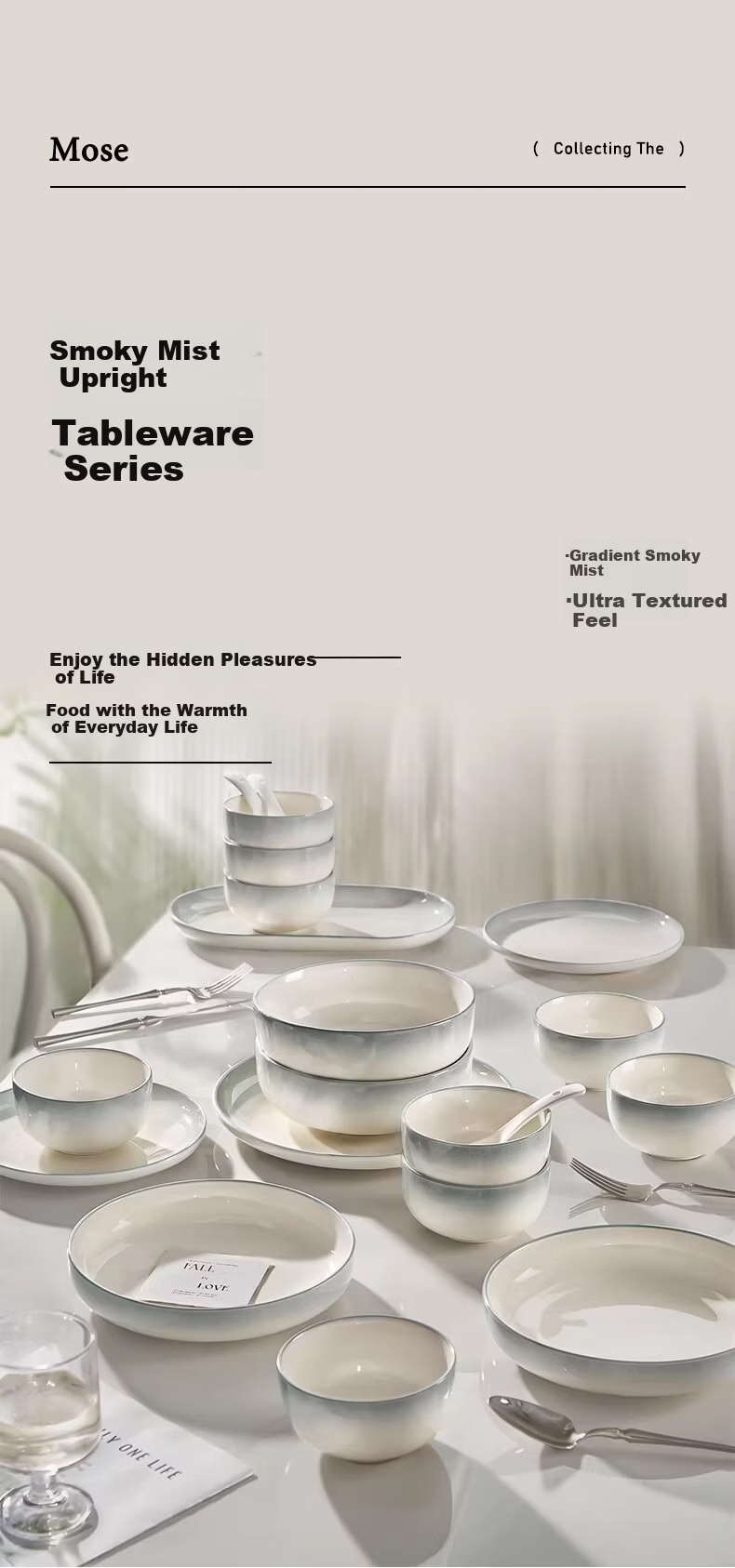 Ink Color Premium Tableware Set Home Use 2026 New High-Value Bowls and Plates Housewarming Ceramic Dinnerware 48 Pieces 1