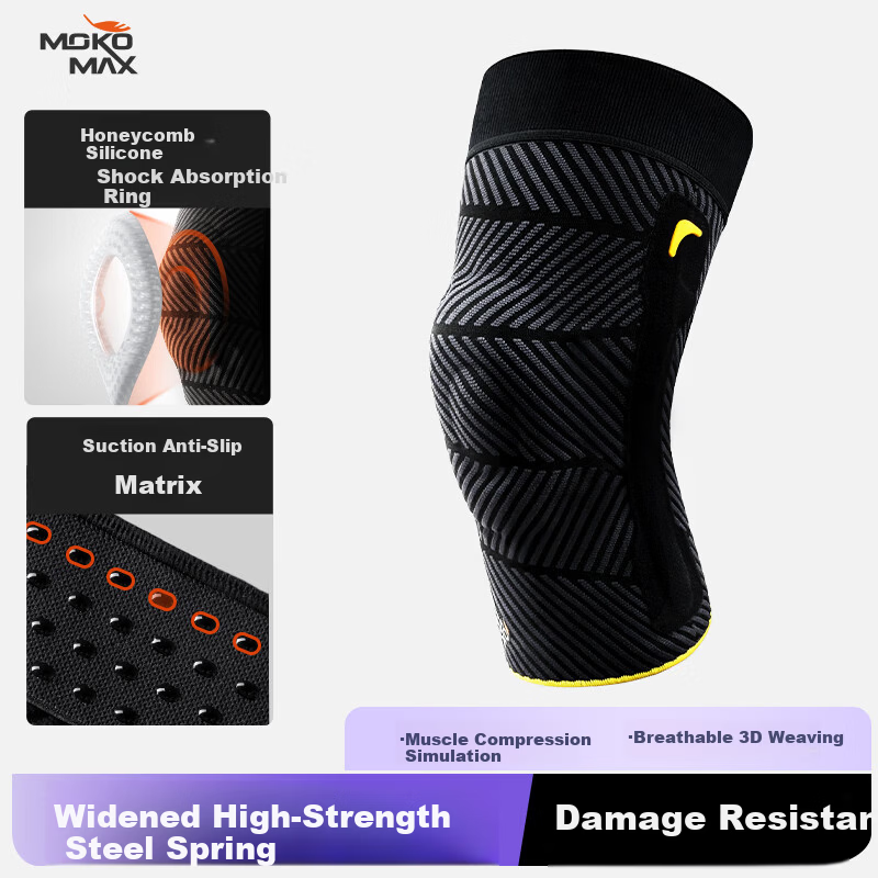 MOKO MAX Knee Brace Sports Basketball Running Hiking Badminton Meniscus Injury Spring Support Shock Absorption Protector