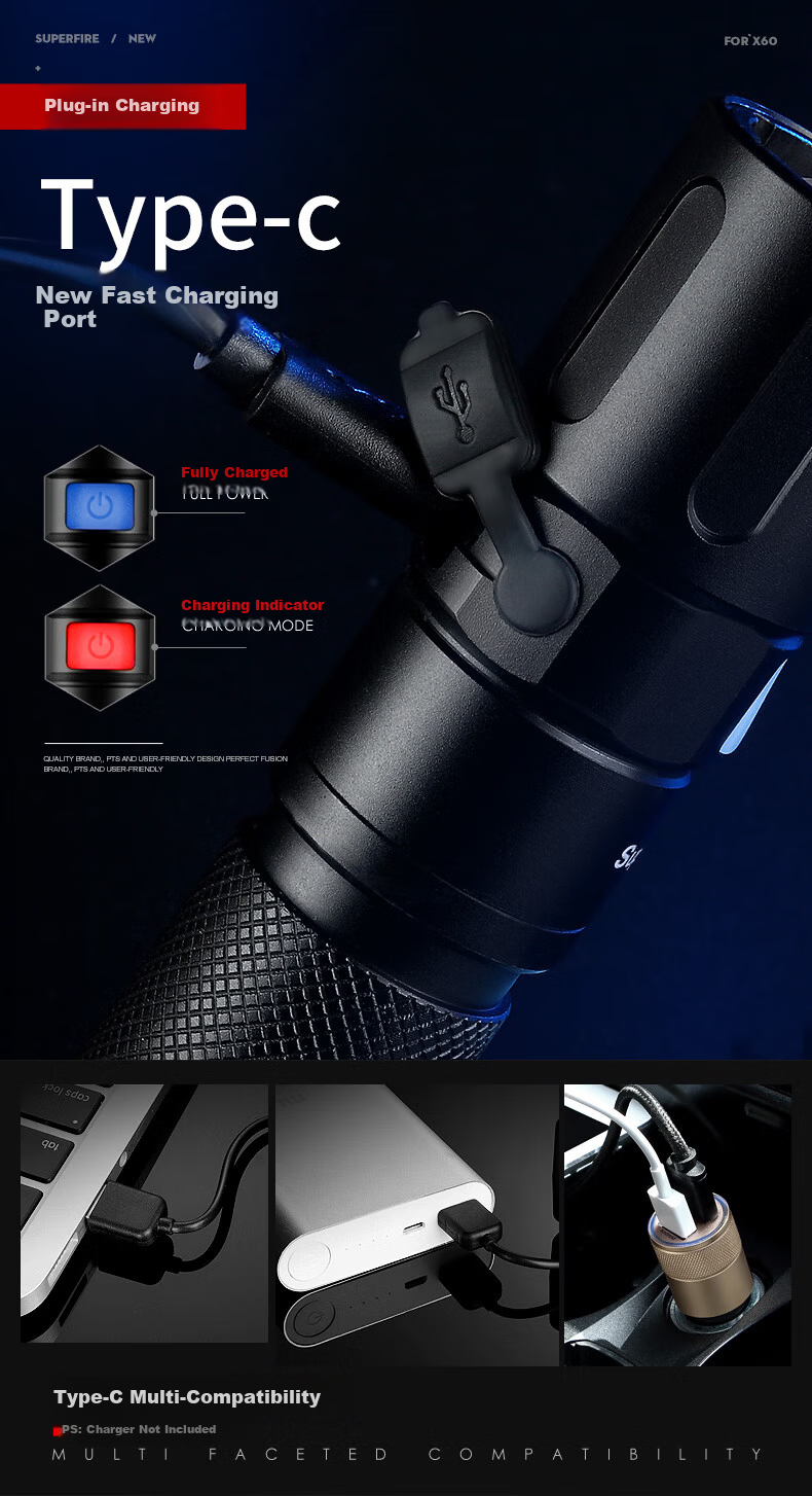 SupFire Zoomable Flashlight High Brightness Long Battery Life Outdoor Survival Mini Military Small Outdoor Light 13