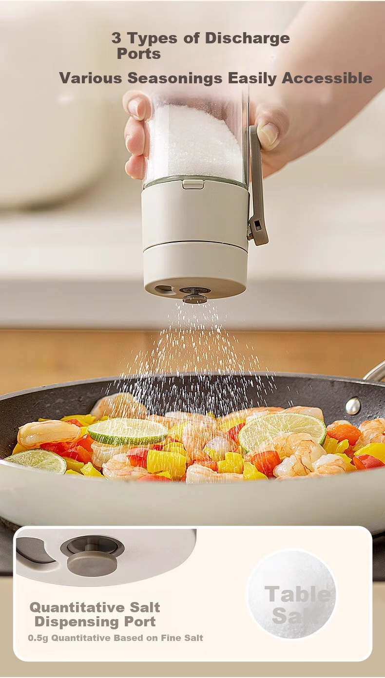 ASD Seasoning Box Measured Salt Container Dual-Use Salt and Spice Jar Kitchen Adjustable Salt Sugar Dispenser 3
