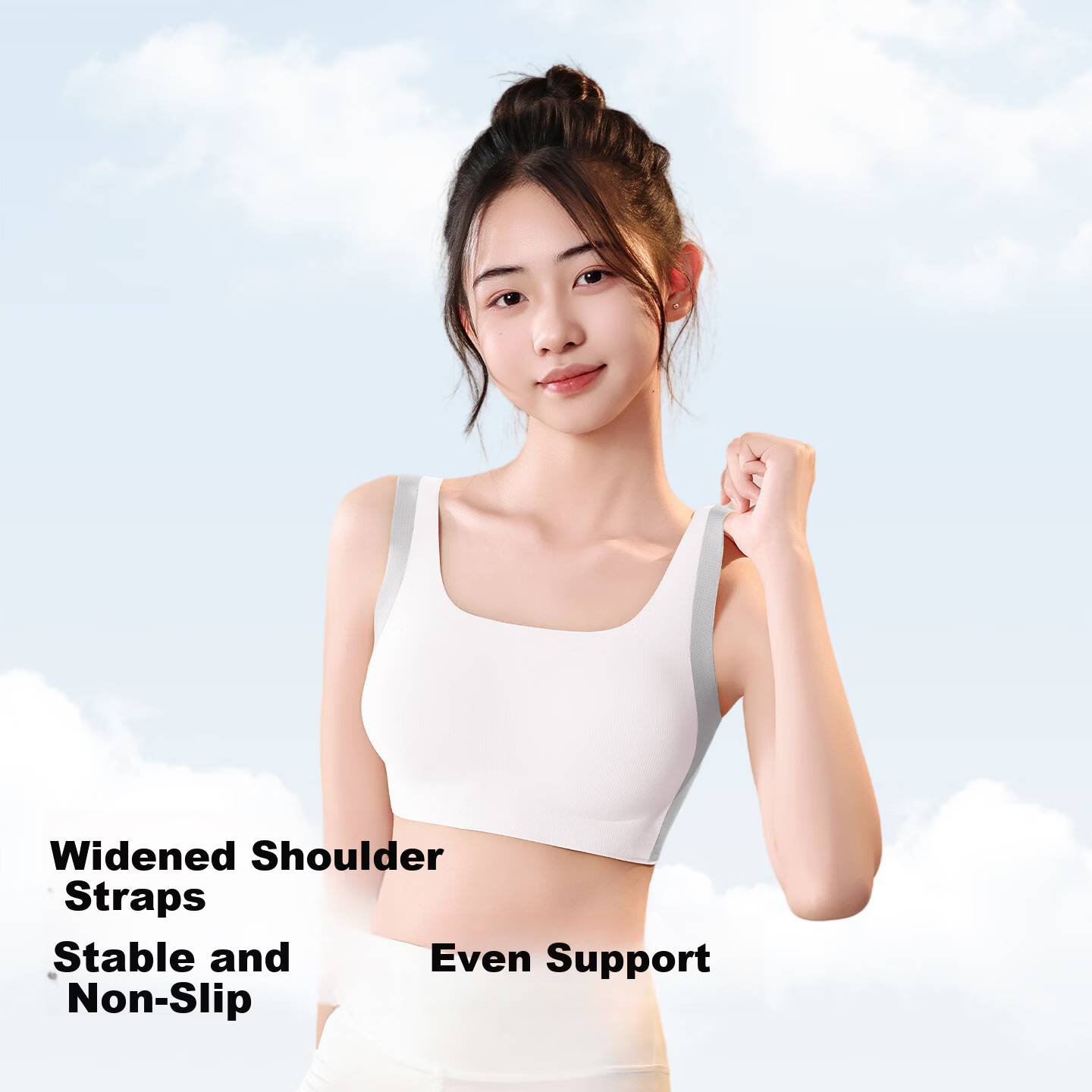 Herbal Natural Color Girls Bra Children's Vest Youth Development Period High School Student Underwear New Sports Seamless Bra