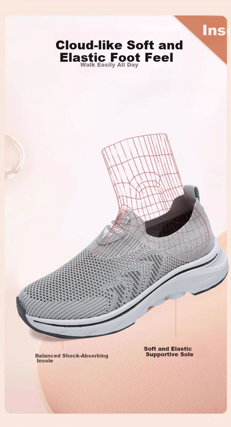 Anglerfish Old Beijing Cloth Shoes Women's Summer Breathable Mesh Slip-On Walking Shoes A6008 Gray Size 38 7