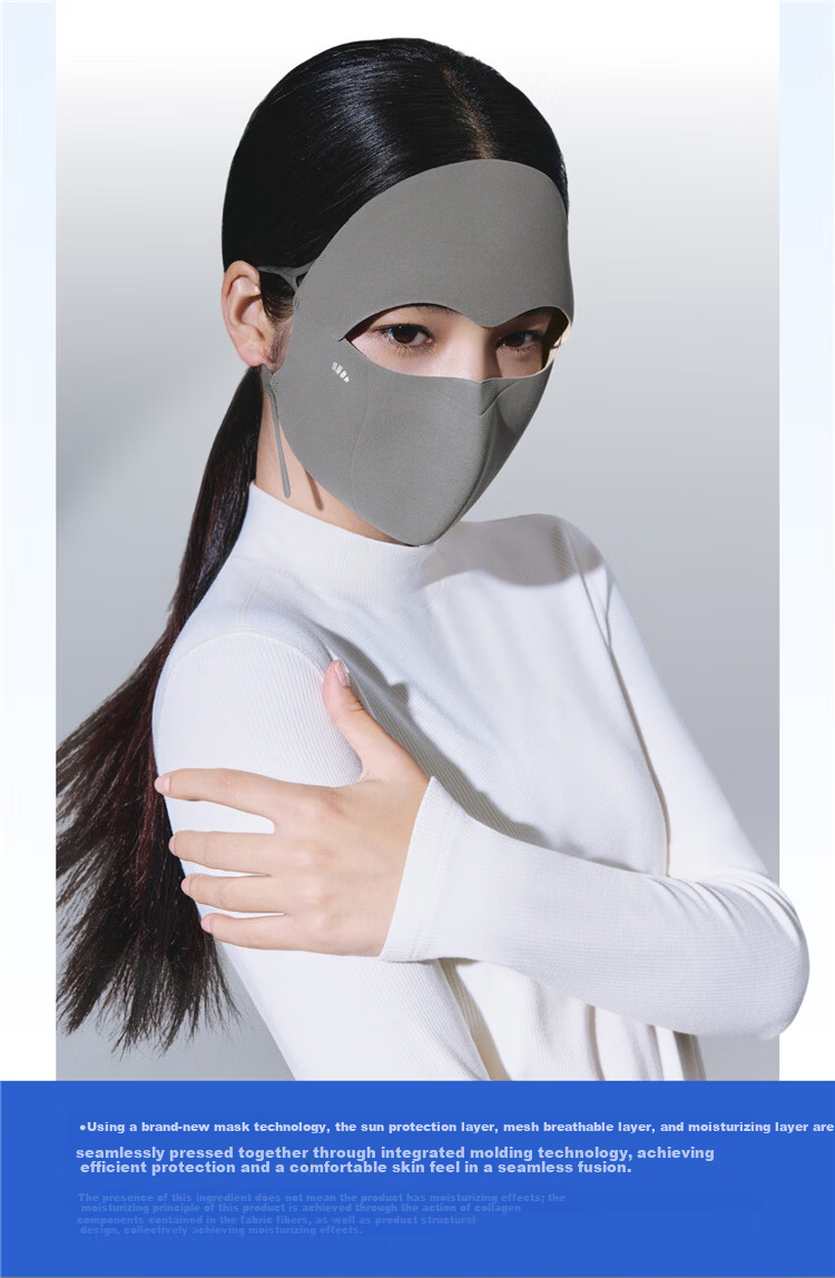 Banana Underlying Protective Face Mask Winter Physical Moisturizing Sunscreen Mask Sensitive Skin Breathable Non-Stuffy Dusk Gray Purple 4